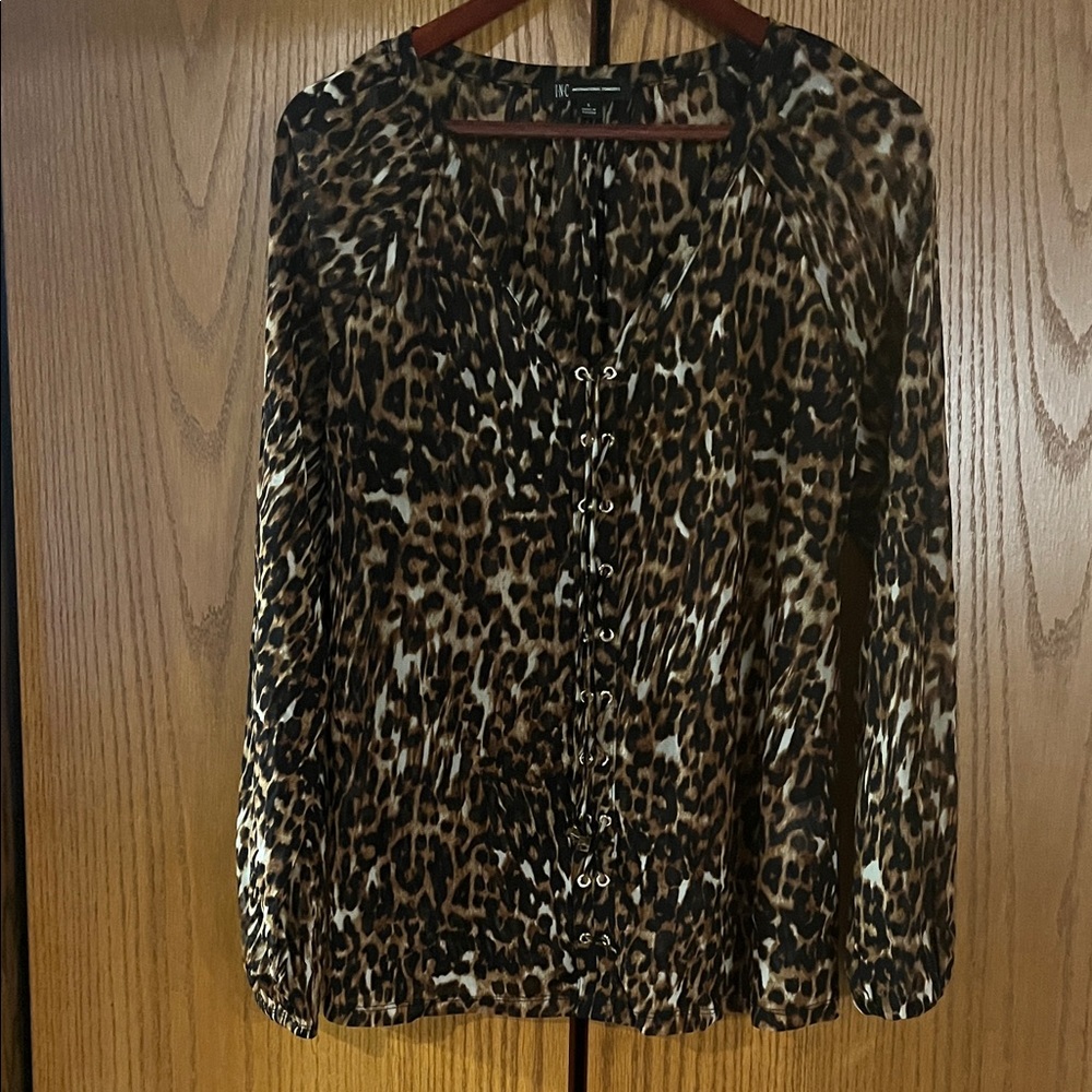INC International Concepts Leopard Print Blouse